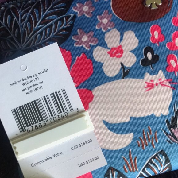 SOLD  KATE SPADE "Jae Garden Cat" Kitty Wristlet - Picture 7 of 8